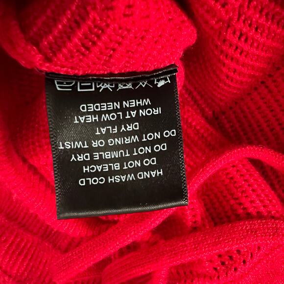 NWOT Revolve h:ours Cora Women's Blouse Top Shirt Cutout Bright Red Large Tie - Picture 8 of 8